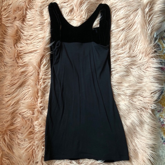 Black Velvet Plunging Mini Dress or Top - Picture 5 of 5